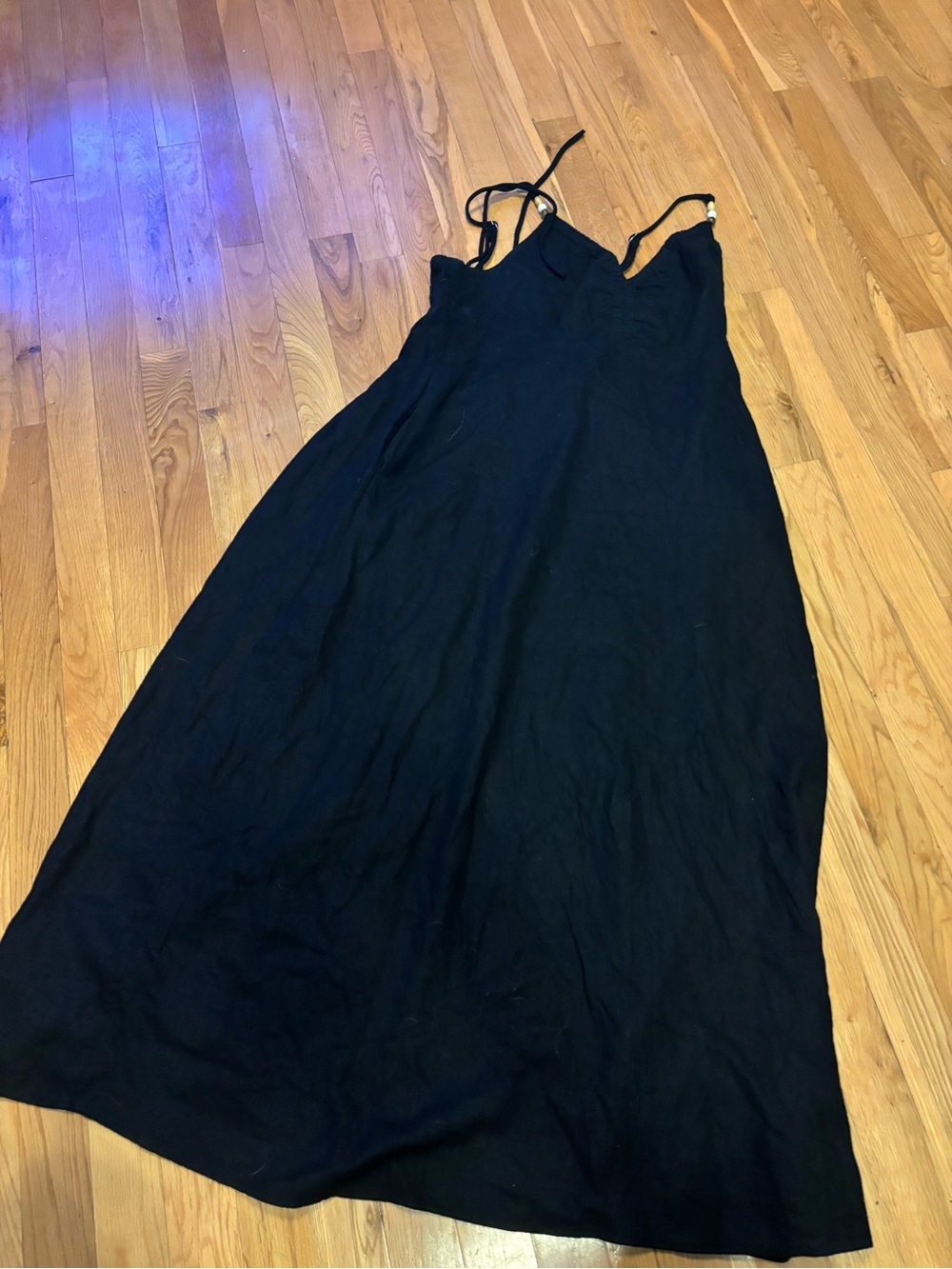 Universal Thread Black Maxi Slip Dress with Adjustable Straps